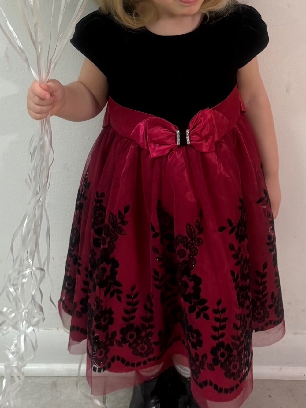 Jona Michelle Girls Dress - Black & Pink Party Dress - Size 3T